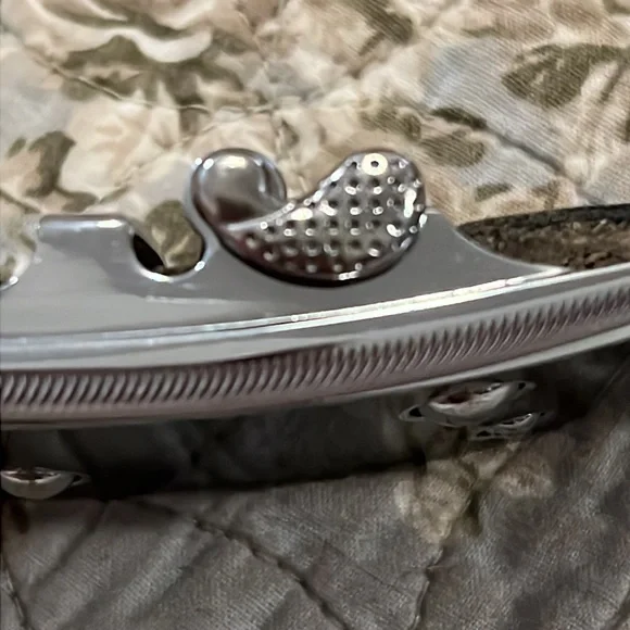 Steinhausen rachet micro zip distressed leather belt & silver black buckle